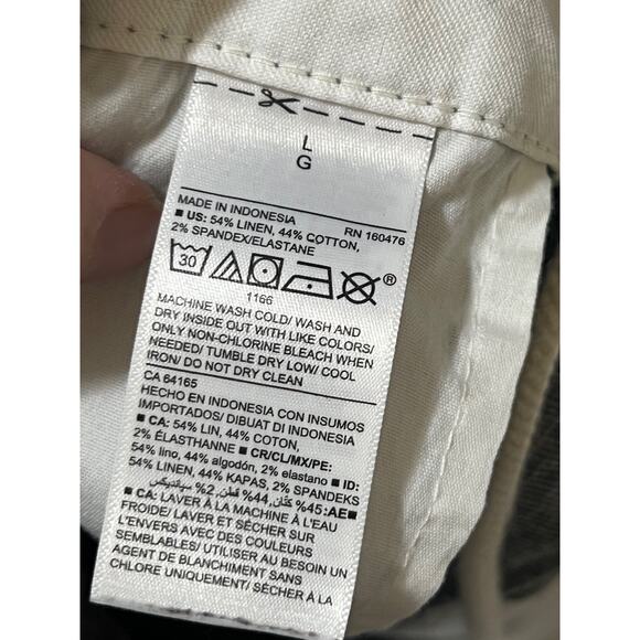 Old Navy Loose Taper Linen Blend Pants Gray Size L Lightweight Casual Comfort - Picture 6 of 8